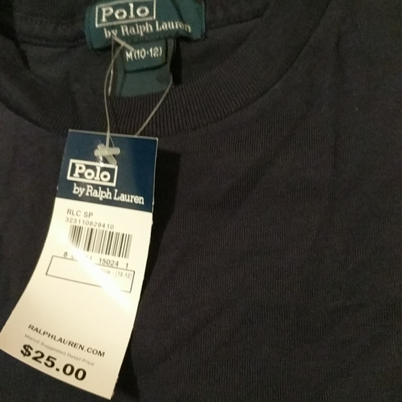 Boy's navy Polo by Ralph Lauren T-shirt w/red logo - Picture 2 of 3